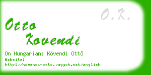 otto kovendi business card